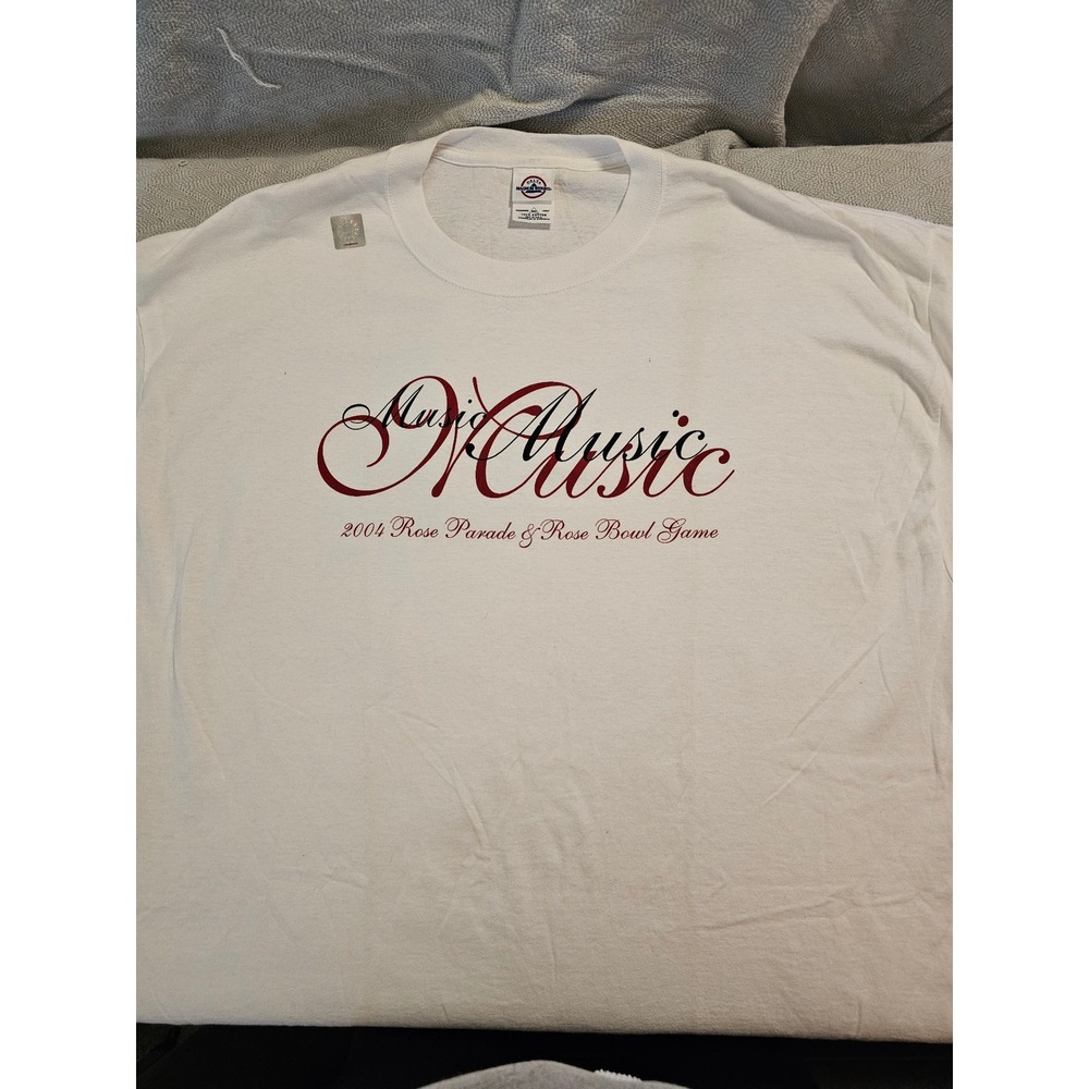2004 Rose Parade Rose Bowl Game Music T-Shirt Mens 2XL White Delta Magnum Weight